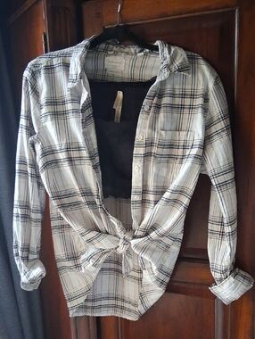 Weatherproof Black & Ivory Plaid Button-Down Shirt